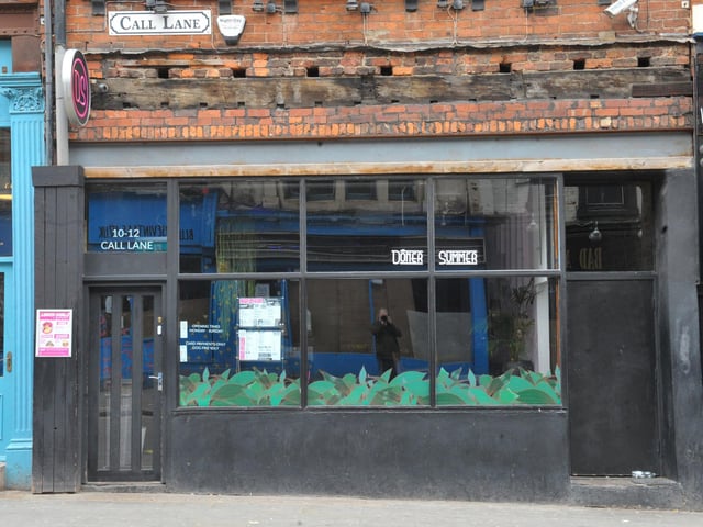 Walk past the Corn Exchange and we're now over on the other section of Call Lane, home to the vegan junk food spot Doner Summer. Open until 11pm on Fridays and Saturdays, it's the perfect place to start or end a day sesh - there's burgers, doner teller trays, vegan kebabs and fried chick'n combo platters. And it's delicious.