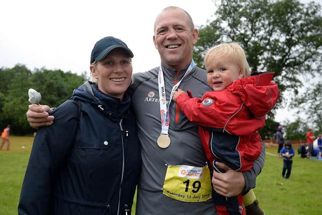 The Tindalls: Zara, Mike and daughter Mia pose for a photograph. (Pic: Getty Images)