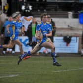 Leeds Rhinos' 17-year-old stand-off Fergus McCormack makes a break during the loss to Bradford Bulls at Odsal. Picture by Steve Riding.