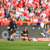 Tyson Smoothy kicks a conversion for Wakefield Trinity during last week's win at Hull KR. Picture by Allan McKenzie/SWpix.com.