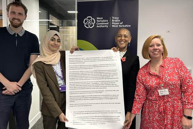 Presentation of the Leeds Online Safety Campaign's open letter to West Yorkshire Deputy Mayor for Policing and Crime Alison Lowe OBE.