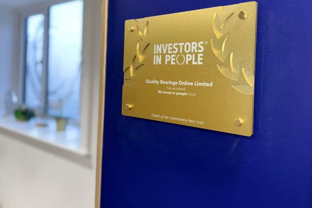 Investors In People Accreditation in the Quality Bearings Online office.