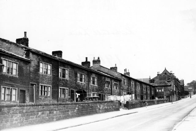 A view looking north west along Kirkstall Lane with Park Row opposite in August 1953.