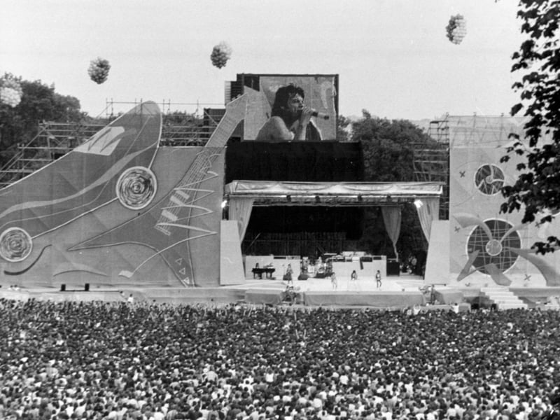 The Rolling Stones on stage at Roundhay Park in July 1982.

Roundhay Park, Leeds

Rolling Stones Concert