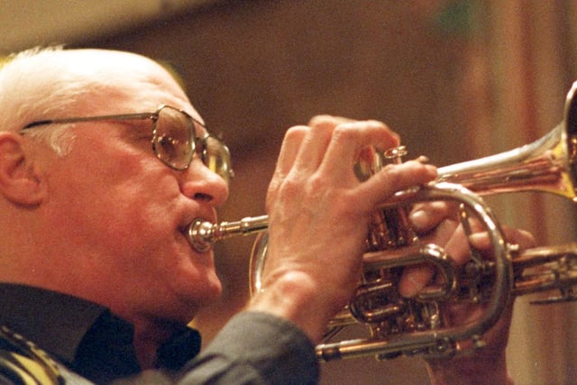Dennis Armstrong, one of the founder members of the Yorkshire Post Jazz Ban,d makes his final appearance with the band at The Malt Shovel in March 1996.