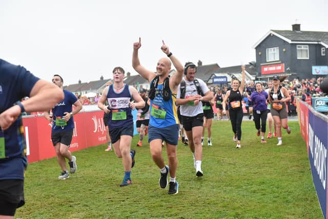 Yorkshire Cancer Research runner taking part in a challenge event