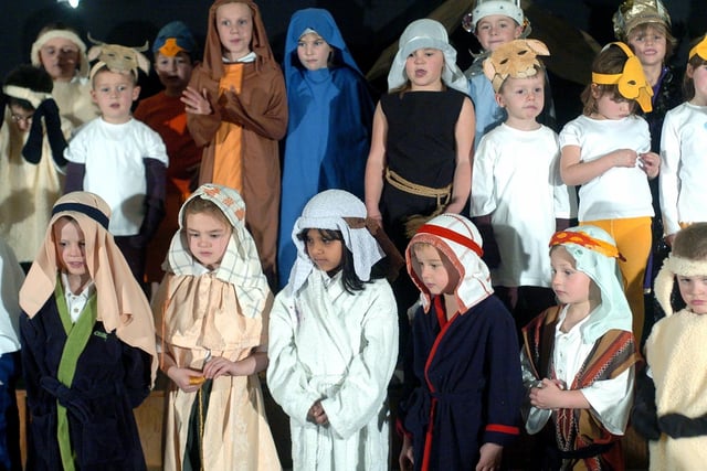 Nativity scene at Shadwell Primary School in December 2004.