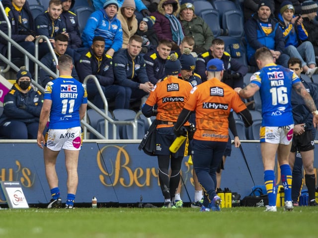 James Bentley, Leeds' off-season signing from St Helens, was sent-off during his debut as Rhinos' Betfred Super League campaign began with a 22-20 home defeat by Warrington Wolves on February 12, live on Channel 4. Richie Myler hobbled off injured at the same time.