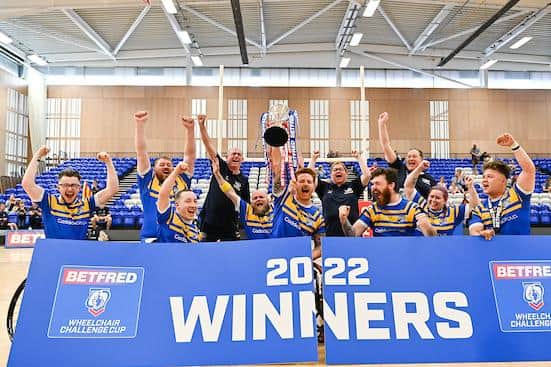 Rhinos beat Catalans in last year's Betfred Wheelchair Challenge Cup final and hope to retain the trophy on Sunday against the same opponents. Picture by Will Palmer/SWpix.com.