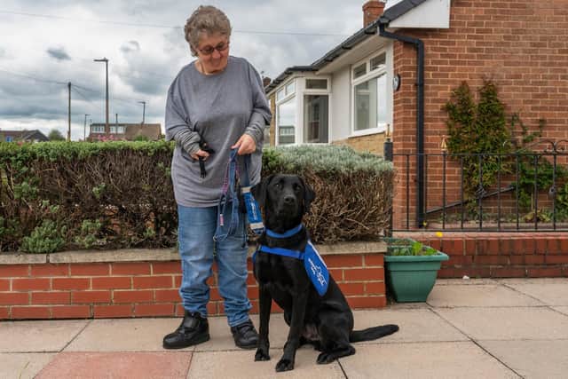 Amanda Radforth with support dog Gordon