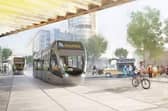 An artists impression of trams for the West Yorkshire mass transit scheme.
