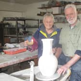 Lyn and Gerry Grant at Fangfoss Pottery created the items for the heritage trust.