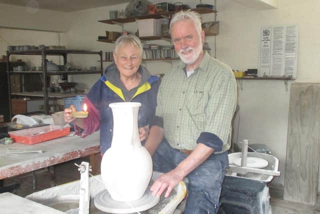 Lyn and Gerry Grant at Fangfoss Pottery created the items for the heritage trust.