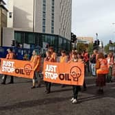 32 supporters of Just Stop Oil staged a slow march in Leeds yesterday (Photo by Just Stop Oil)