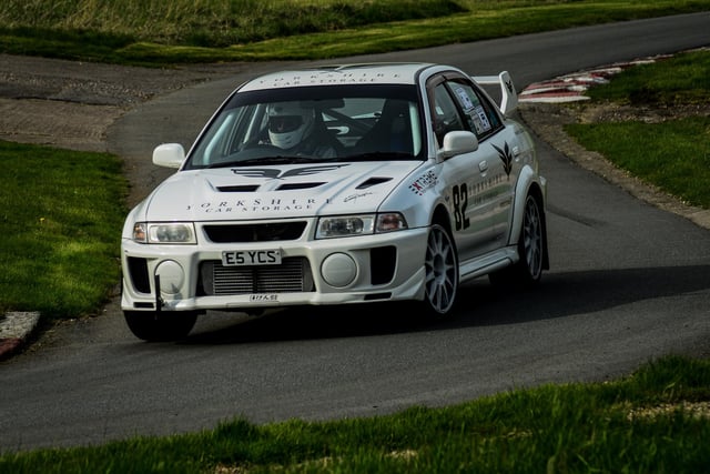 Competing in the Class: 1D - Road Cars - Series Production over 2000cc. Car 82, Tony Booth set a best time of 65.59 in his Mitsubisi Evo 5 GSR.