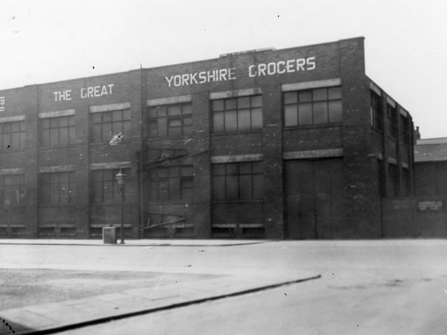 The offices of Thrift Stores Ltd at the junction of Spence Lane and Whitehall Road in May 1936, The premises were known as Corner House. Business began in 1881, Wright Popplewell and J.W.Jessop both grocers, became partners to create Thrift Stores, with Ideal stores on Wellington Road. By 1962 they had 150 stores in Yorkshire.