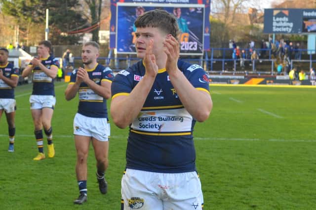 Tom Nicholson-Watton played for Rhinos against Wakefield on Boxing Day. Picture by Steve Riding.
