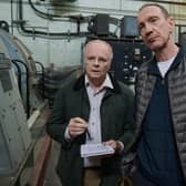 Prof Peter Hammond (Jason Watkins) and Ash Smith (David Thewlis) take on the water companies in Channel 4's Dirty Business (Picture: Rob Baker Ashton/Channel 4)