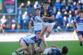 Scrum-half George Brown, 18, was Leeds Rhinos' man of the match in the Boxing Day win agianst Wakefield Trinity. Picture by Steve Riding.
