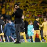 JOB DONE: For Arsenal and boss Mikel Arteta against FK Bodo/Glimt in Norway, above. Photo by David Lidstrom/Getty Images.