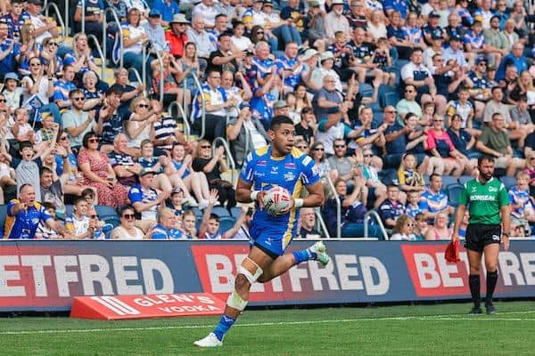 David Fusitu'a in action for Leeds Rhinos. Picture by Alex Whitehead/SWpix.com.