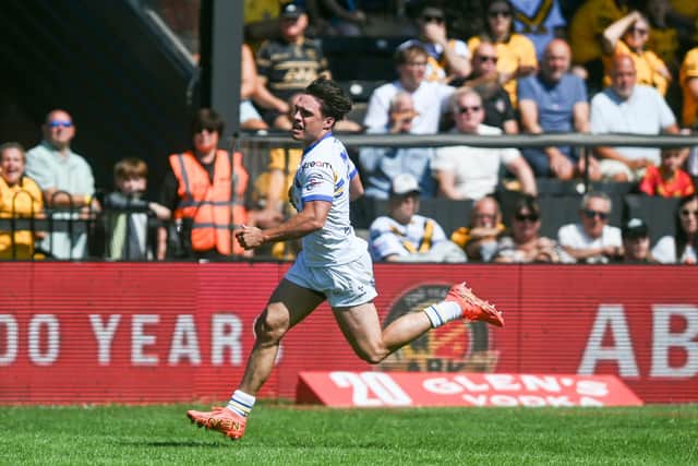 Fan Tom Goldsworthy was impressed by Brodie Croft who scored two tries for Leeds Rhinos against Castleford Tigers, taking him to 22 for the season. Picture by Matthew Merrick/SWpix.com.