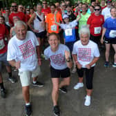 Kim Leadbeater, MP for Spen Valley and sister of Jo Cox, pictured with her parents Jean and Gordon Leadbeater at the start of a recent Run For Jo. This year's event will be the final one on the tenth anniversary of Jo's murder.