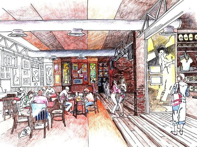 An artist's impression of the new Hard Rock Cafe on Albion Street before it opened in December 2002.