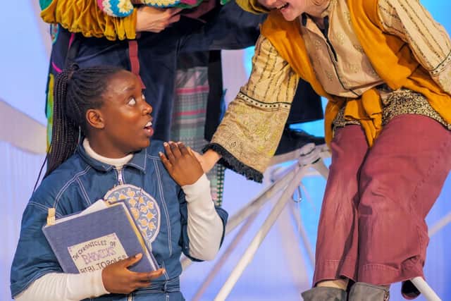 Edalia Day, Amy Blake & Xolani Crabtree in The Stolen Stories of Winterlight