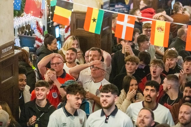 A moment of despair for fans in a game that saw England concede two goals.