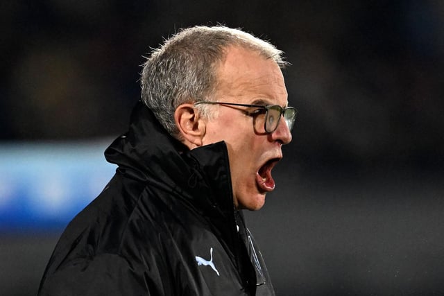 Bielsa bellowing instructions from the touchline (Photo by EITAN ABRAMOVICH/AFP via Getty Images)