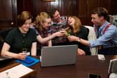 Channel 4's Partygate told the story of the lockdown parties inside No.10 Downing Street during the Covid-19 pandemic. From left, Grace Greenwood (played by Georgie Henley), Alice Lyons (Alice Orr-Ewing), Rory Baskerville (Tom Durant-Pritchard), Annabel D'Acre (Ophelia Lovibond), Josh Fitzmaurice (Hugh Skinner) (Picture: Rob Parfitt/Channel 4)