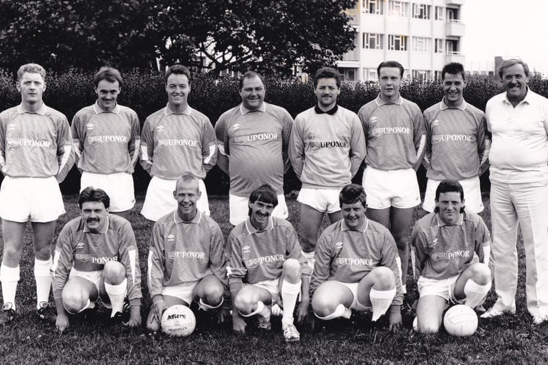 The Kings Arms FC who played in Division 3 of the Leeds Sunday League. Pictured, back row from left, are Glen Taylor, Dave Robertson, Craig Turnbull, Andrew Sharp, Gary Kirkbright, Mark Croft, Paul Hart (manager) and Alan Eccles (chairman). Front row, from left, are Billy Bagshaw, Stuart Roberts, Gary Hart, Mark Townend and Chris Spivey.