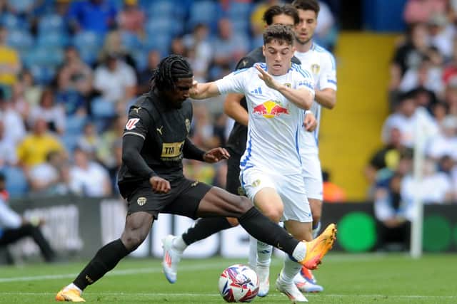 NEW CHANCE: For Leeds United winger Daniel James, right, upon the sale of Crysencio Summerville to West Ham United, James pictured on the charge in Saturday's pre-season friendly victory against Valencia at Elland Road. Picture by Simon Hulme.