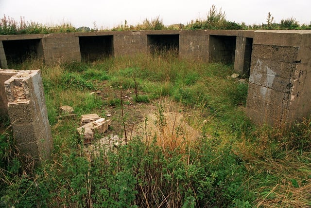 The remains of a World War Two  anti aircraft battery at Garforth pictured in September 1996.