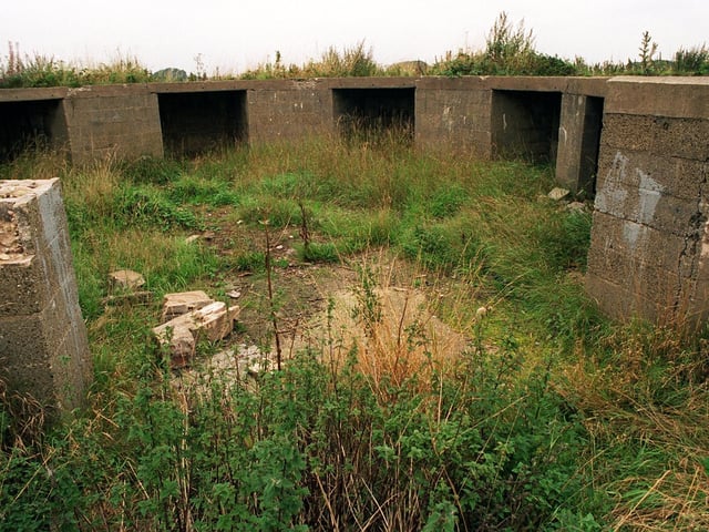 The remains of a World War Two anti aircraft battery at Garforth pictured in September 1996.