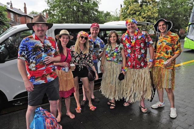 Fans in fancy dress outfits at the England v Australia Test at Headingley.