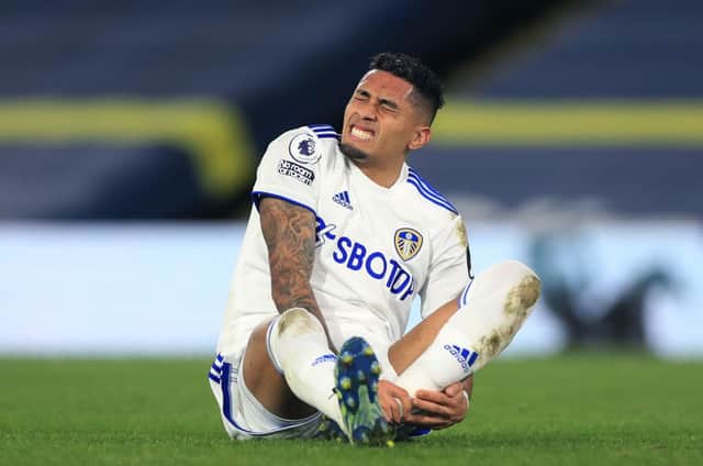 Raphinha of Leeds United. (Photo by Mike Egerton - Pool/Getty Images)