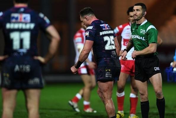 The substitute forward was sin-binned against Hull KR for a high tackle. The match review panel will study the incident on Monday.