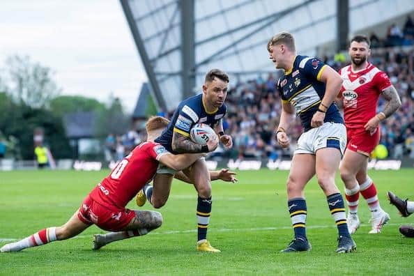 Richie Myler in action for Leeds against Salford Red Devils at AMT Headingley in May. Picture by Allan McKenzie/SWpix.com.
