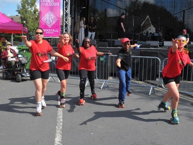 The Potternewton Park Rollers performing by the main stage