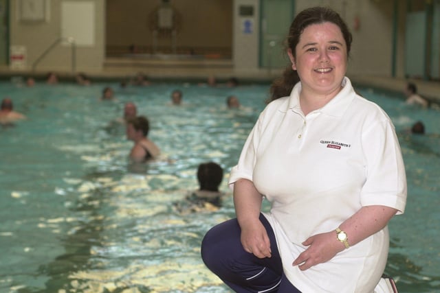 Julie Little who is blind, was preparing to swim a mile for charity at Bramley Baths in July 2001.