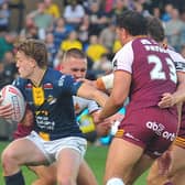 Debutant Fergus McCormack in Super League debut action for Leeds Rhinos against Huddersfield Giants. P:icture by Steve Riding.