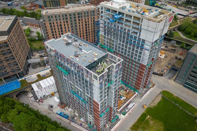 The topping out ceremony was held atop the 17-storey tower block