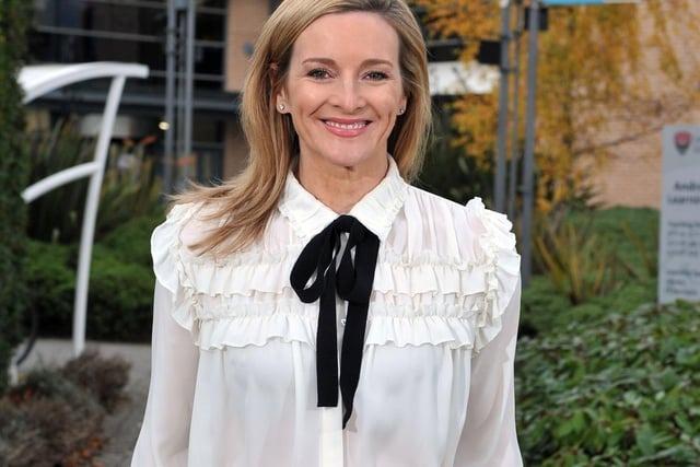 Gabby Logan is known for her presenting roles with BBC Sport and ITV and was born in Leeds in 1973. She went to Cardinal Heenan High School before doing A-Levels at Notre Dame Sixth Form College. She was chancellor of Leeds Trinity University until 2017.