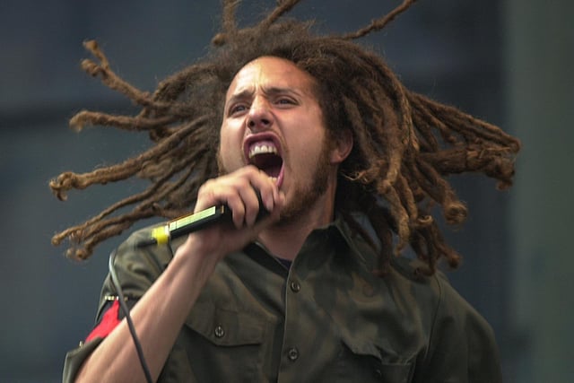 Rage Against The Machine's Zack de la Rocha on stage at Temple Newsam in 2000. The band have sold more than 16 million records worldwide and are  will be inducted into the 2023 class of the Rock and Roll Hall of Fame.