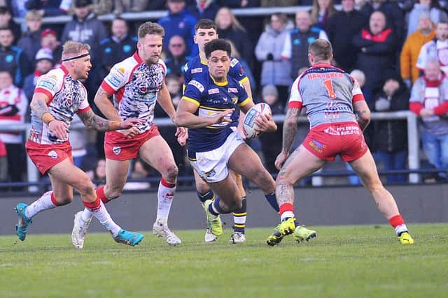Off-season signing Derrell Olpherts has been named in Rhinos' squad for Super League round one, after missing their final two pre-season matches. Picture by Steve Riding.