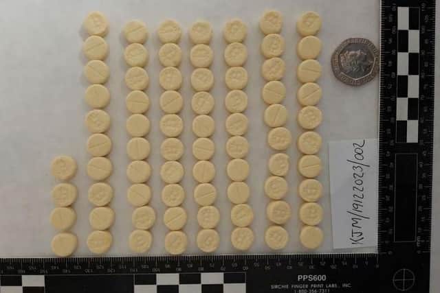 74 MDMA tablets worth about £740 were found.