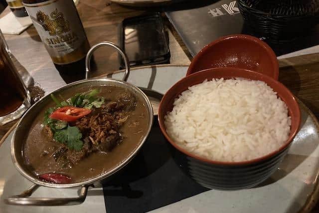 Our reviewer tried the vegan beef rendang curry