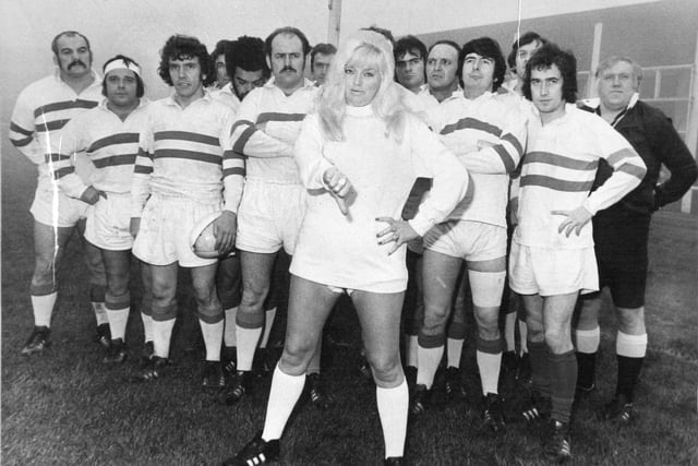 Actress Diana Dors was at Bramley RL's McLaren Field ground to film a  new comedy TV series in December 1972.